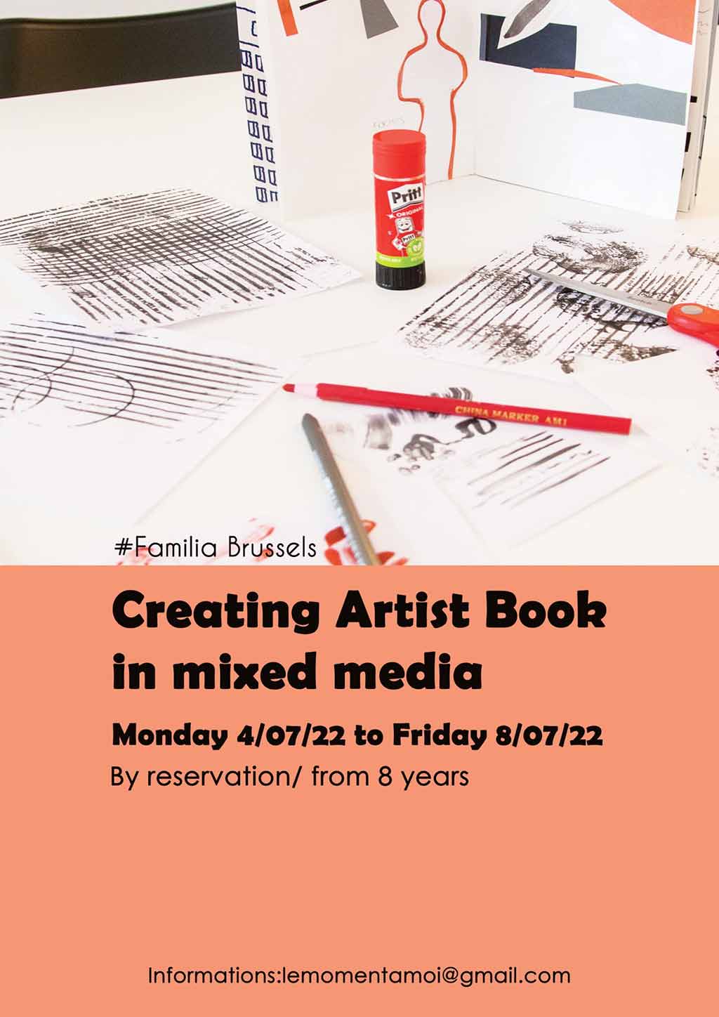 Creating artist book in mixed media - Course in Brussels Belgium